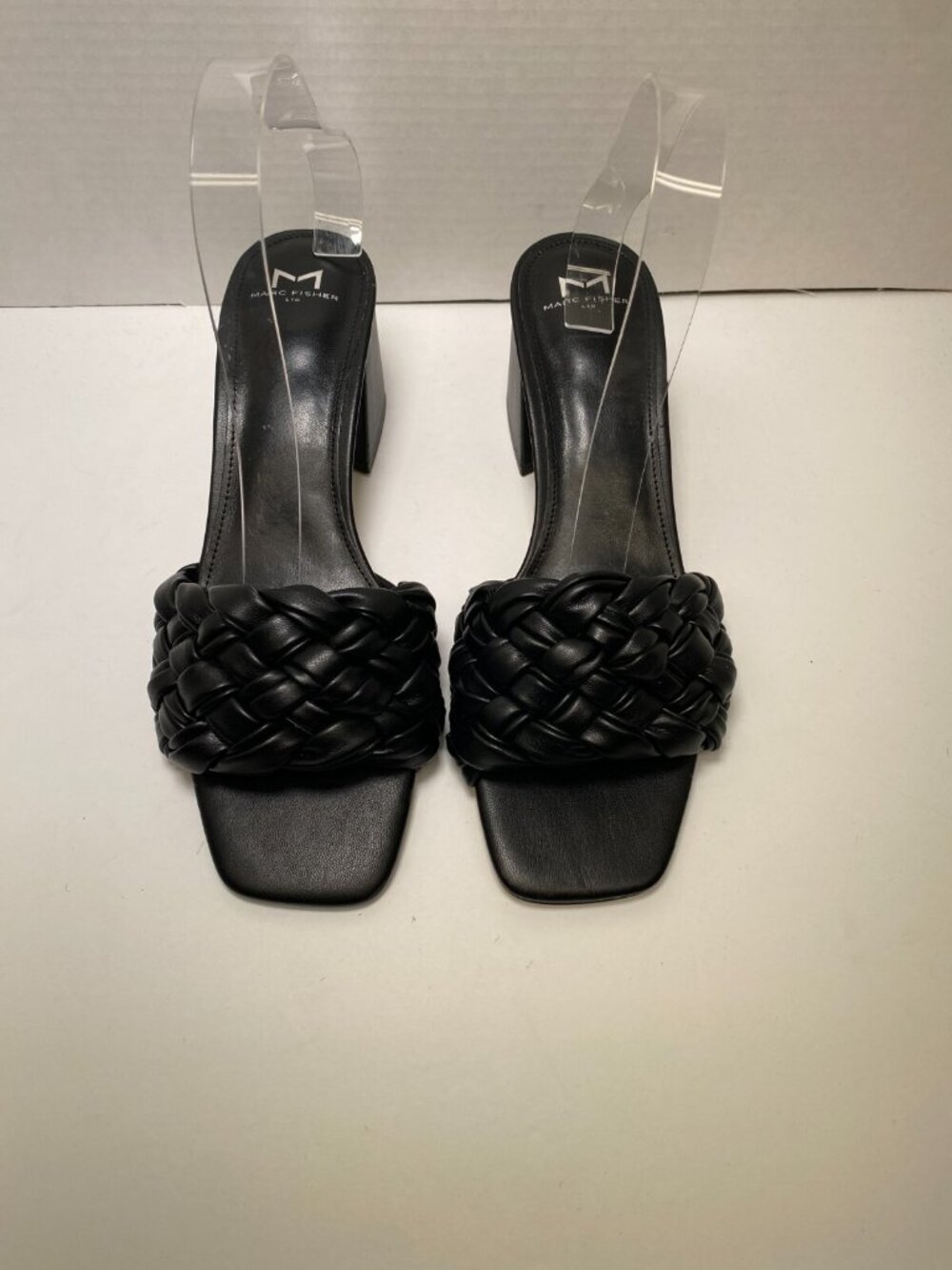 Marc Fisher Women's Draya Black Square Toe Slide Sandal Sz 10